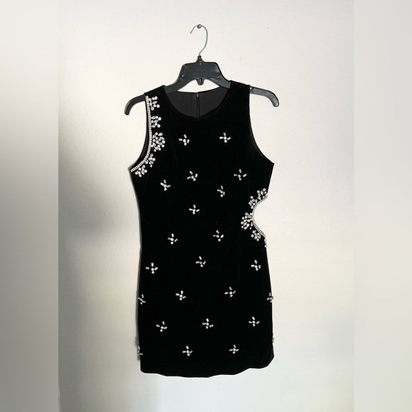 Velvet Jewel Accent Mini Dress - Picture 2 of 5